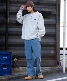 WEGO 【ユニセックス着用ITEM/ウエストゴム】ユルフィットデニムイージーパンツ