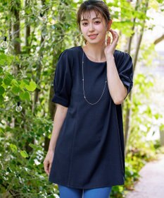 Tiaclasse 【洗える】パフスリーブチュニックブラウス