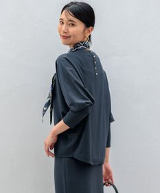 23区 【洗える/ご好評につきカラー追加】ヴィスコースストレッチ ドルマン ニット グレイッシュブルー系