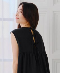 Tiaclasse 【洗える】後ろリボンギャザーワンピース