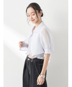 earth music&ecology ＳＥＴ２点シアークロップドシャツ×シャーリングタンク