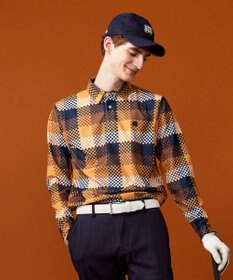23区GOLF 【MEN】【吸水速乾・UVケア】 チェック柄プリント 長袖シャツ