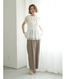 YECCA VECCA チュールギャザーブラウス