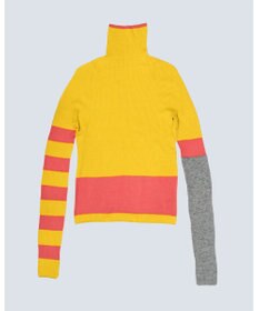 COQ AIR SILK CASHMERE BORDER カシミヤシルク タートルネックニット