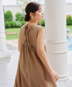 Tiaclasse 【洗える】後ろリボンギャザーワンピース