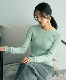 YECCA VECCA 袖口シアーリブニット