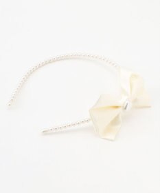 ANY KIDS サテンリボン×パール キッズ カチューシャ