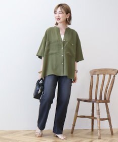 AMERICAN HOLIC ミリタリーWポケットスキッパーシャツ