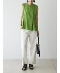 Green Parks AnriettMusee ノースリーブタックペプラムブラウス