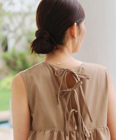 Tiaclasse 【洗える】後ろリボンギャザーワンピース