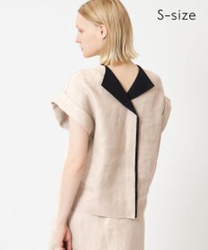 BEIGE， 【S-size】CHESTNUT / ノーカラーブラウス