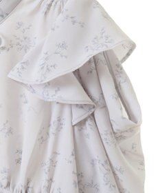 earth music&ecology ラッフルショルダーフラワーワンピース