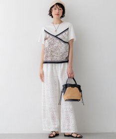 23区 L 【先行予約/見上愛さん着用】ラッセルオーナメントレース ワイド パンツ