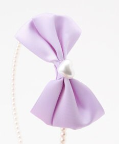 ANY KIDS サテンリボン×パール キッズ カチューシャ