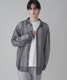 WEGO 【ユニセックス着用ITEM】ストライプメッシュBIGシャツ