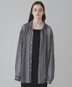 WEGO 【ユニセックス着用ITEM】ストライプメッシュBIGシャツ