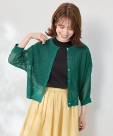 ANY L メッシュパターンニットカーディガン