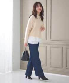 Feroux 【洗える】ラッフルレイヤード ニット