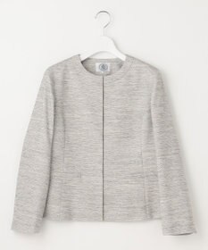 J.PRESS LADIES ライトツイードストレッチ ノーカラー ジャケット