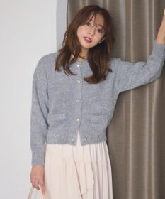 Feroux 【洗える】ラメシャギー カーディガン