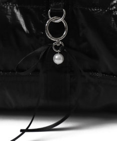 WEGO サテンリボンチャーム付きボストンバッグ