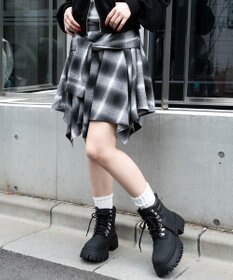 WEGO ネルシャツライクイレヘムミニスカート