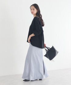 earth music&ecology サテンフリルマーメイドスカート