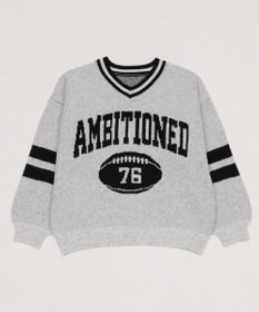 WEGO 【25年秋冬新作】フラッフィーVネックニットBIGプルオーバー