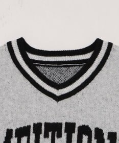 WEGO 【25年秋冬新作】フラッフィーVネックニットBIGプルオーバー