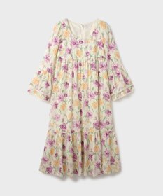 GRACE CONTINENTAL ボタニカルプリントティアードワンピース