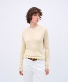 ATON SILK BLENDED CIRCULAR RIB | クルー＆クルーレイヤードプルオーバー