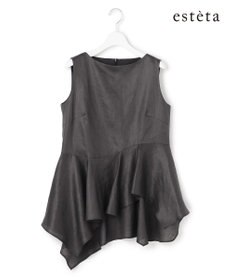 23区 【エステータ】チンツリネン ペプラム ブラウス