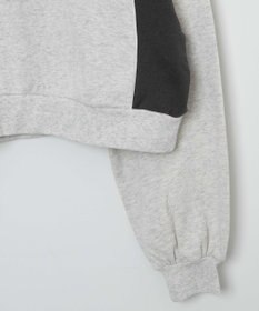 WEGO パイピング切替ショートハーフZIPスウェット