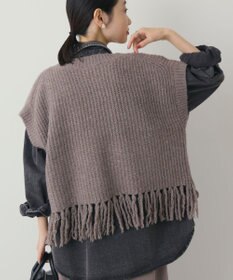 AMERICAN HOLIC 裾フリンジニットショートベスト
