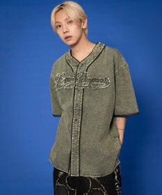 WEGO 【ユニセックス着用ITEM】ベースボールデニムグラフィックシャツ（SS）
