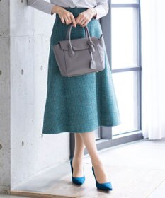 Tiaclasse 【洗える】大人華やかなツイードフレアスカート