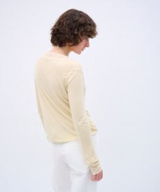 ATON SILK BLENDED CIRCULAR RIB | クルー＆クルーレイヤードプルオーバー