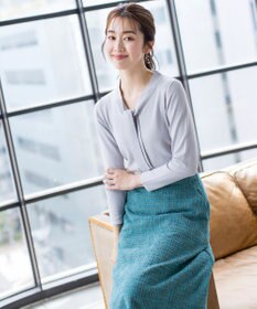 Tiaclasse 【洗える】大人華やかなツイードフレアスカート