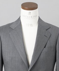 GOTAIRIKU 【御幸毛織】ドライスピナーツイルストレッチスーツ_グレーストライプ