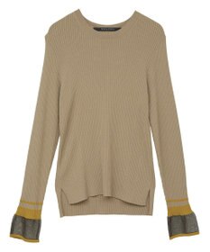 YECCA VECCA 袖口シアーリブニット