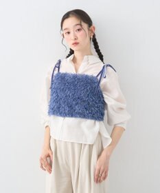 earth music&ecology 【WEB限定】ベロアリボンフェザービスチェ