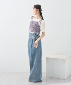 earth music&ecology 【WEB限定】ベロアリボンフェザービスチェ