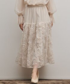 GRACE CONTINENTAL 刺繍チュールスカート