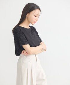 earth music&ecology フリルスリーブカットソー