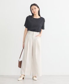 earth music&ecology フリルスリーブカットソー