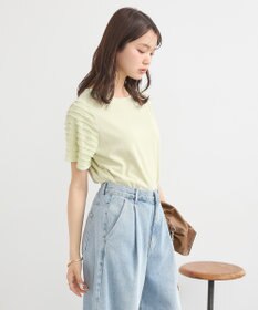 earth music&ecology フリルスリーブカットソー