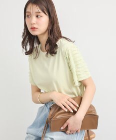 earth music&ecology フリルスリーブカットソー