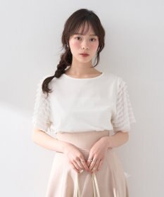 earth music&ecology フリルスリーブカットソー