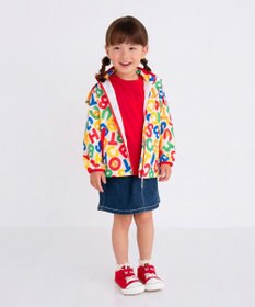 MIKI HOUSE HOT BISCUITS 【80-120cm】 ロゴ総柄 ウインドブレーカー