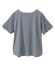 earth music&ecology フリルスリーブカットソー